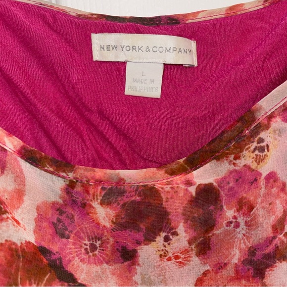 New York & Company Pink Layered Spaghetti Strap Top - Picture 2 of 5